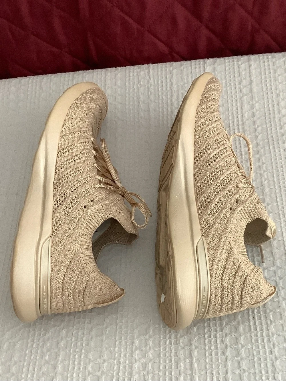 APL TechLoom Wave Gold Knit Lace-Up Sneakers